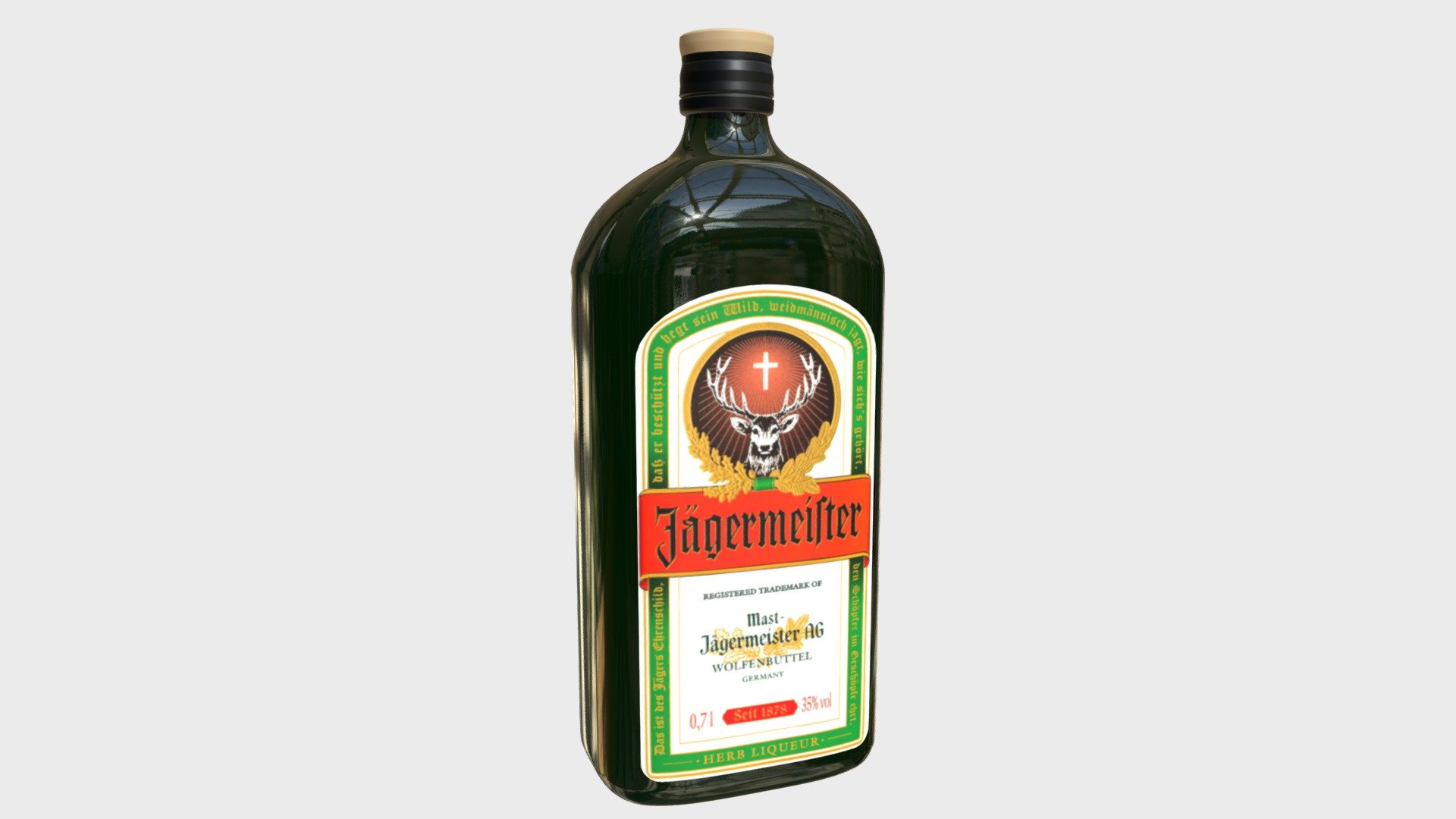 modelo 3d botella de jagermeister - TurboSquid 1411578