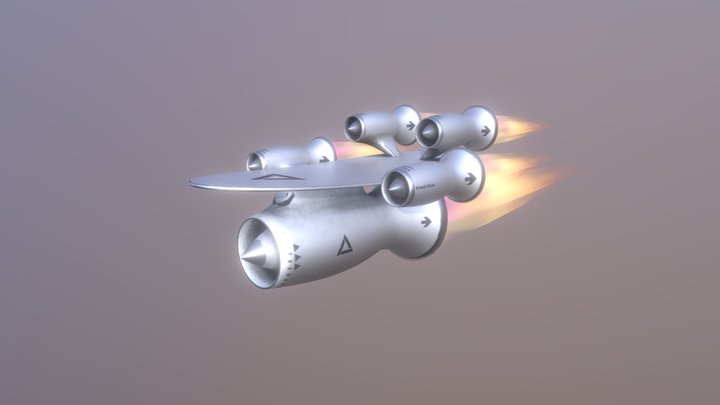 Rocket Hoverboard 3D Model