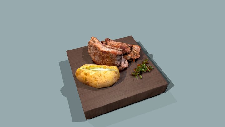 food meat steak new york high cut beef pork 3D Model