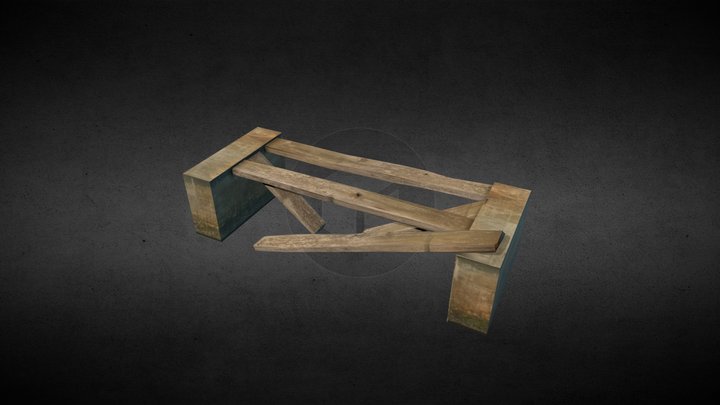 Bench old broken 3D Model