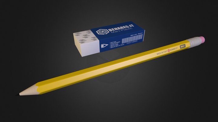 Matita e gomma 3D Model