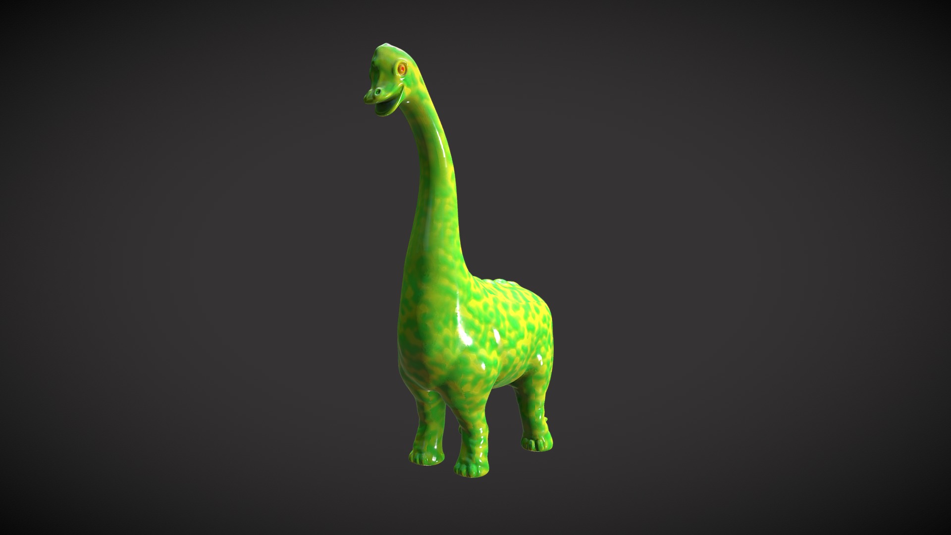 3D model Brachiosaurus - This is a 3D model of the Brachiosaurus. The 3D model is about a green dinosaur with a black background.