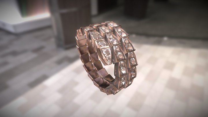 Bvlgari Snake Shape Ring 3D Model