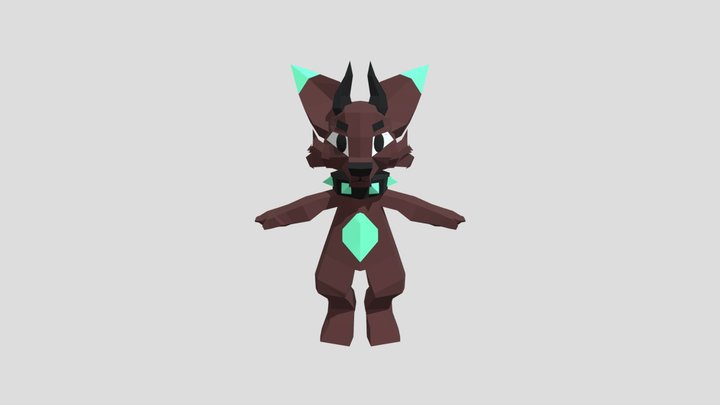 Low poly wolf 3D Model