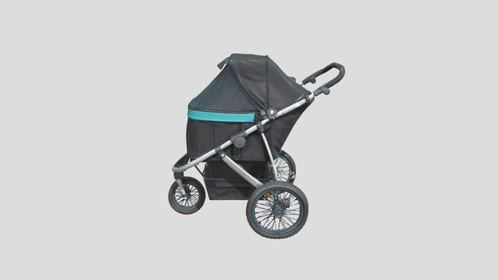 Pet Stroller with Mesh Cover 3D Model