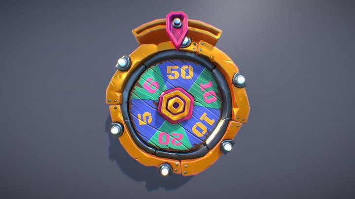 Stylized Wheel of Fortune 3D Model