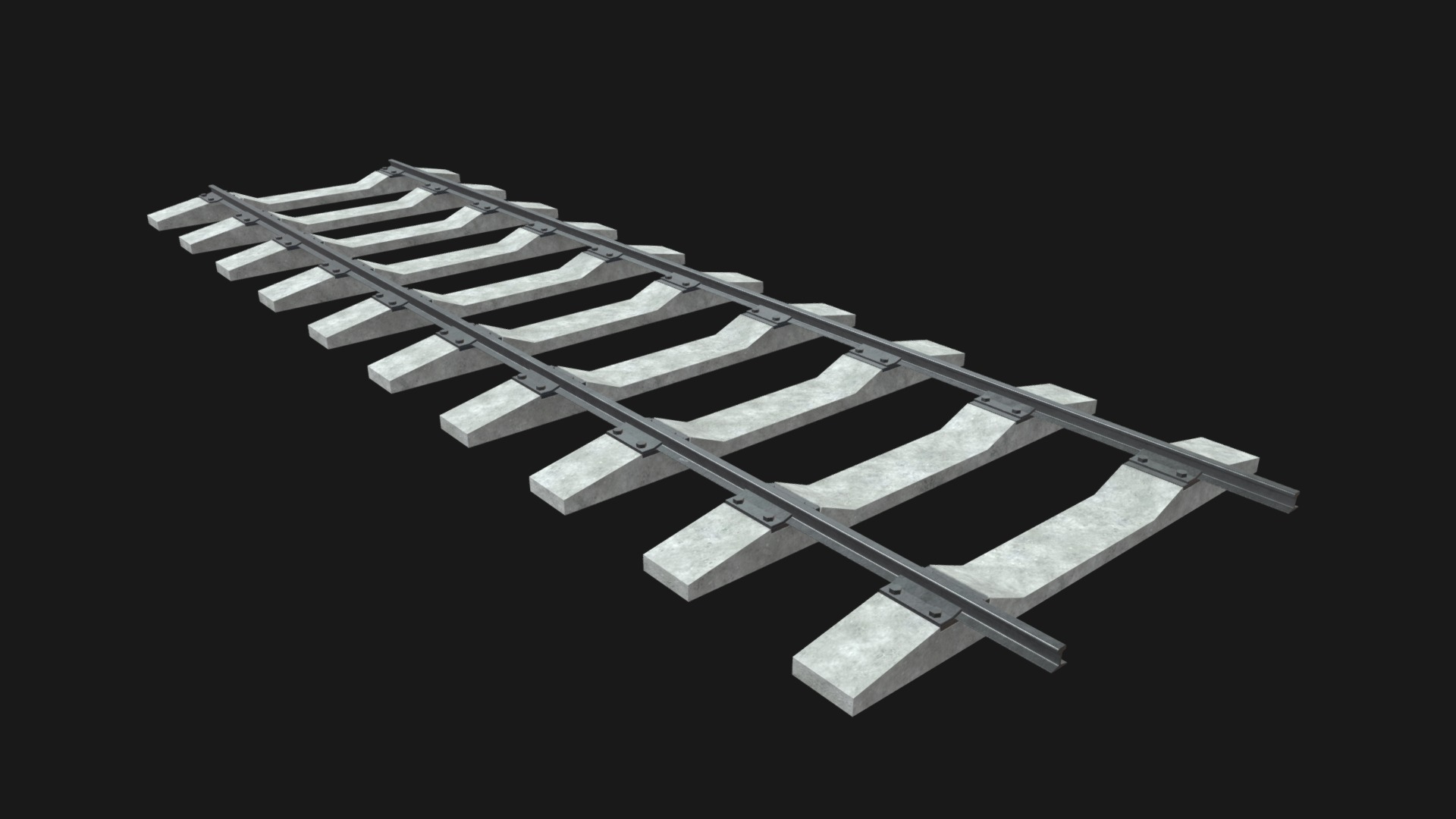 3D model Railway track - This is a 3D model of the Railway track. The 3D model is about shape, arrow.