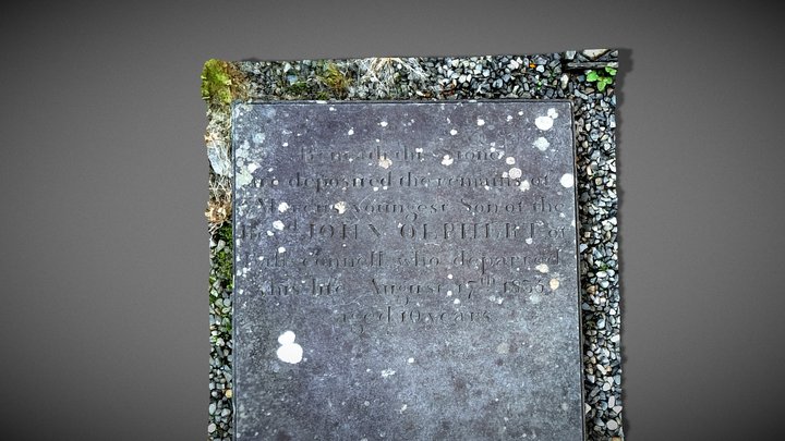 Marcus Olphert's burial stone inside Ray Church – Free 3D Model STL