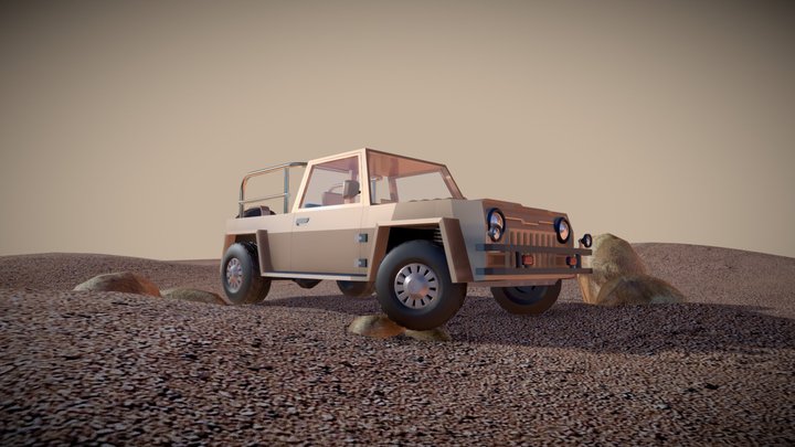 Low Poly Car, vehicle, offroad SUV, game ready. – Modelo 3D gratuito STL