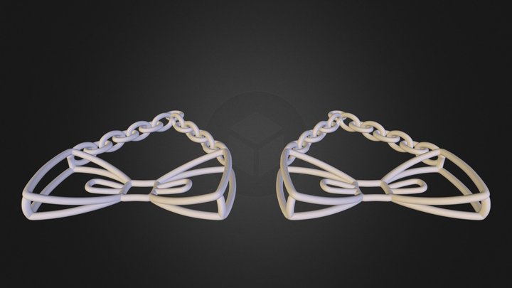 Bow Tie Earrings 3D Model