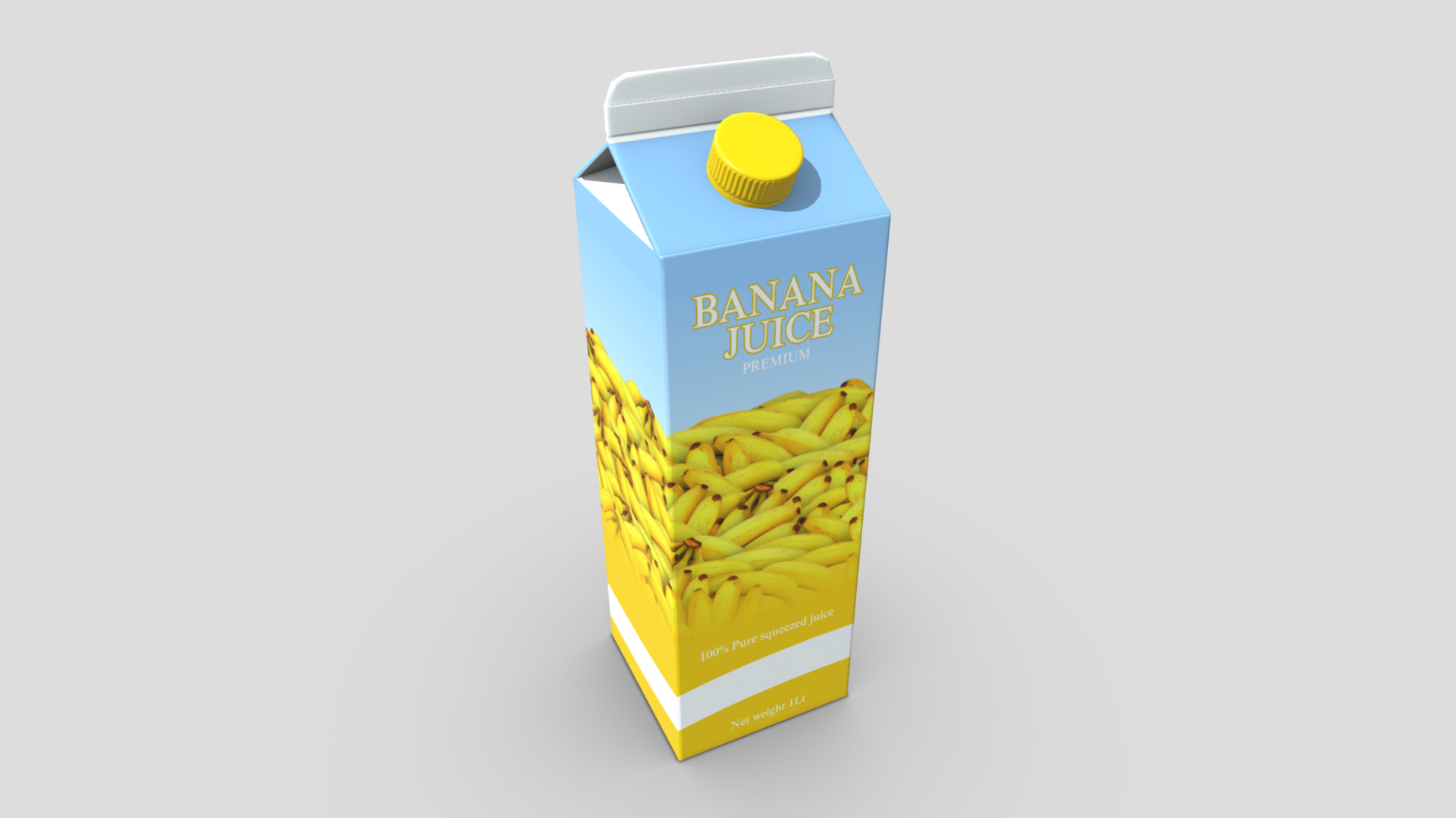 3D model Banana Juice - This is a 3D model of the Banana Juice. The 3D model is about text.