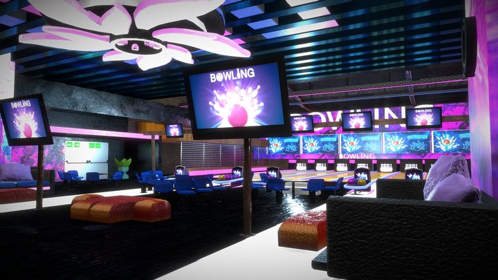 Bowling Neon 3D Model