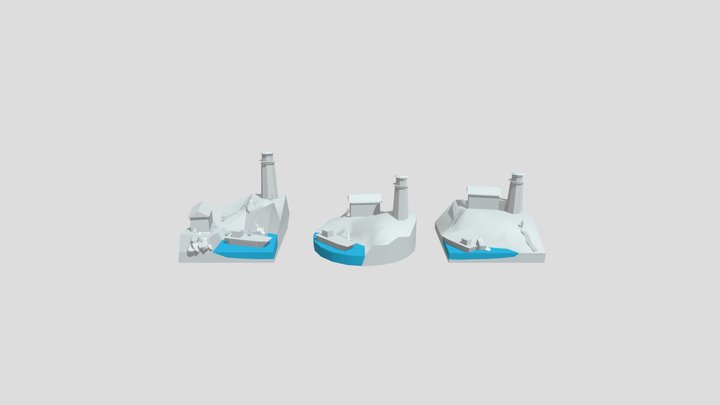 BY THE OCEAN - Blockout 3D Model