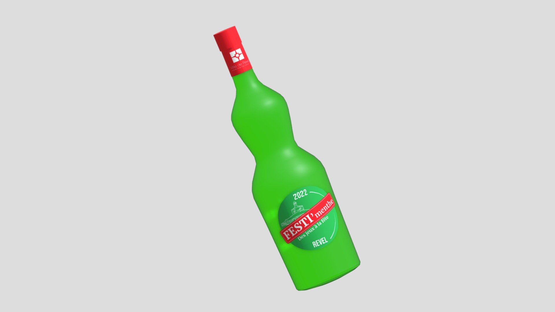 Bouteille Festi'menthe 2022 — Sketchfab embed 3D viewer