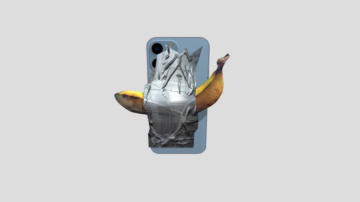 freaking Iphone With Banana 3D Model