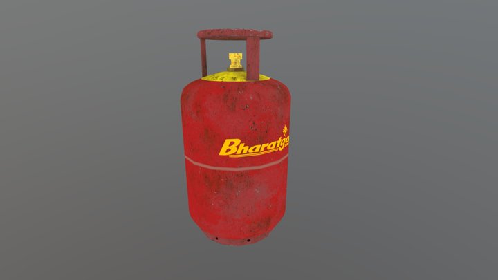 Indian LPG Gas Cylinder 3D Model