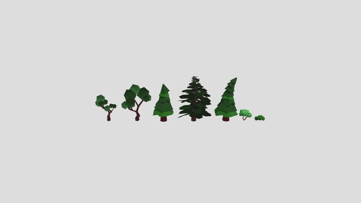 Low Poly Trees 3D Model