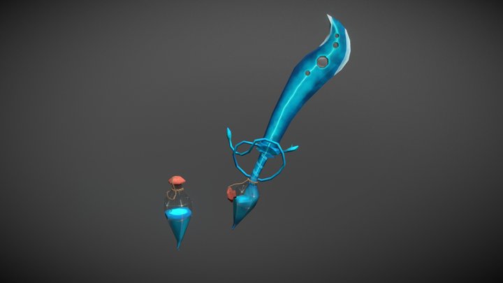 Elemental Water Sword - AoB RuneScape Challenge 3D Model