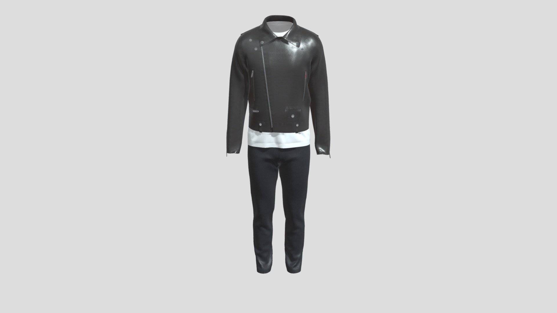 Biker Jacket model for CLO 3d and Marvelous Designer 3D model