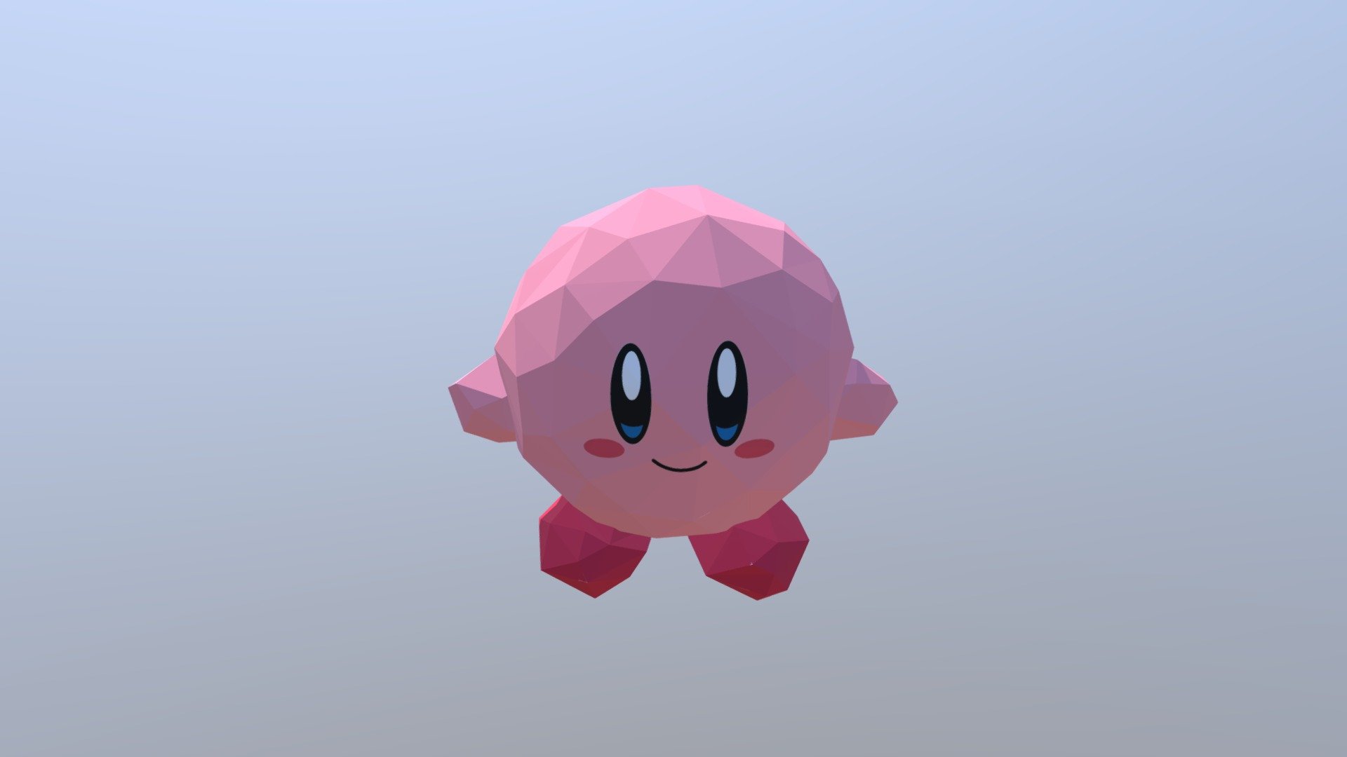 Kirby Low Poly Model Textured