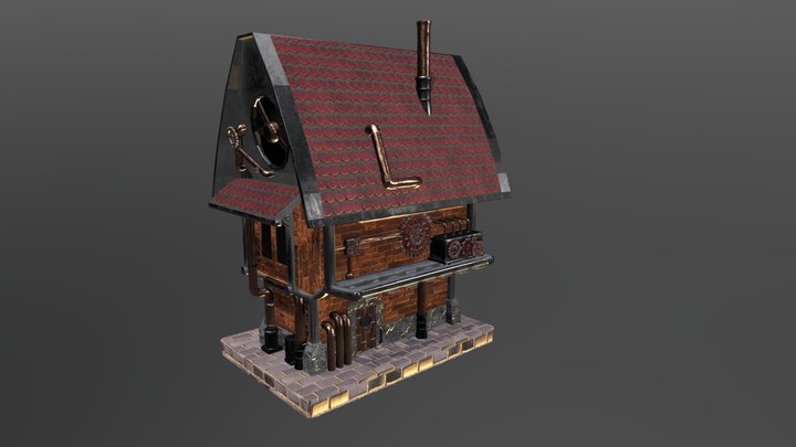 Steampunk House 3D Model