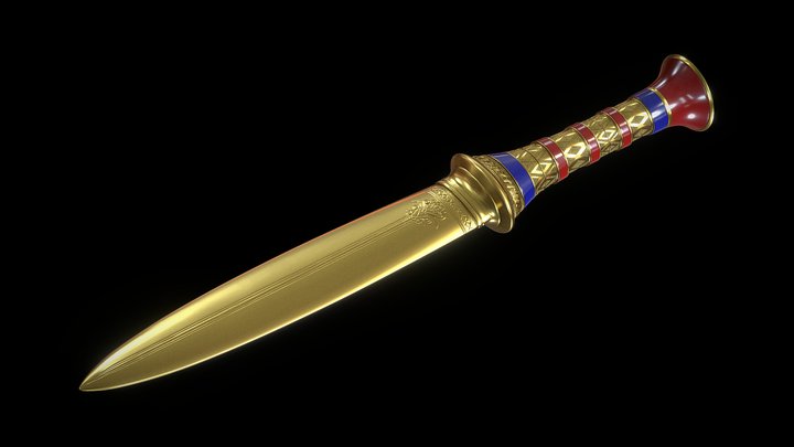 Gold Dagger of Tutankhamun 3D Model