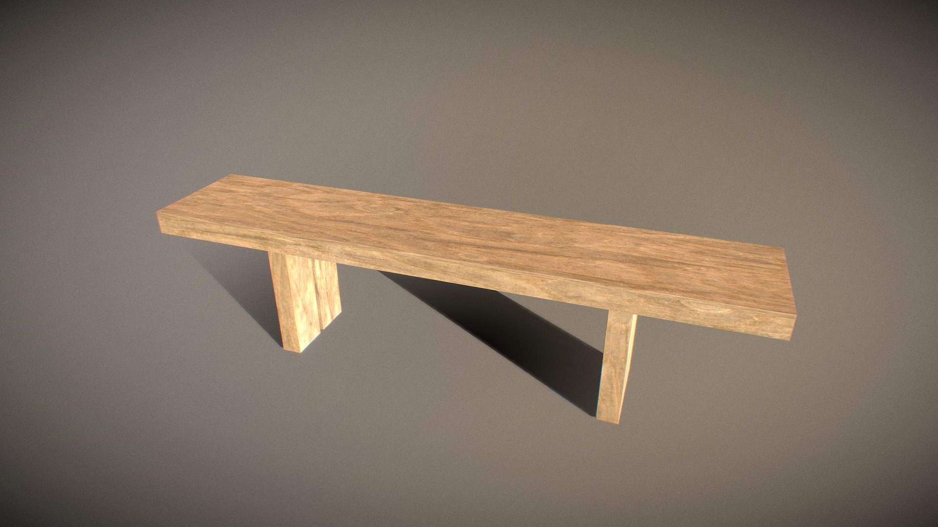 3D model Bench wooden 01 - This is a 3D model of the Bench wooden 01. The 3D model is about a wooden table with a black background.