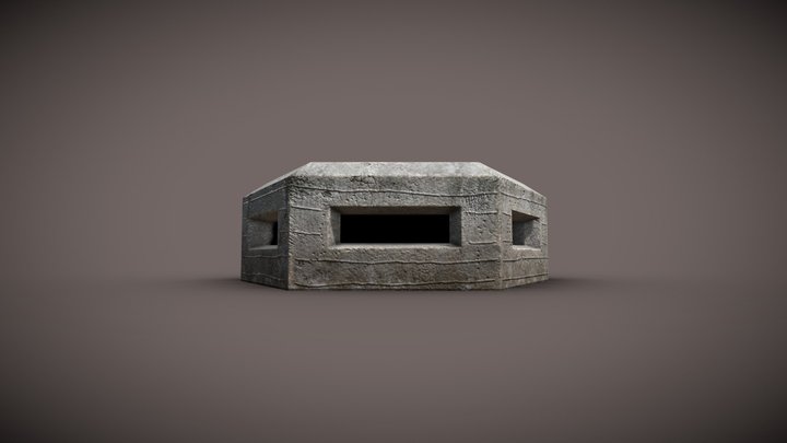Concrete Bunker MG 3D Model