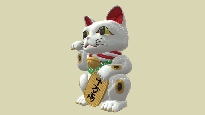 Manekineko (beckoning cat) 3D Model