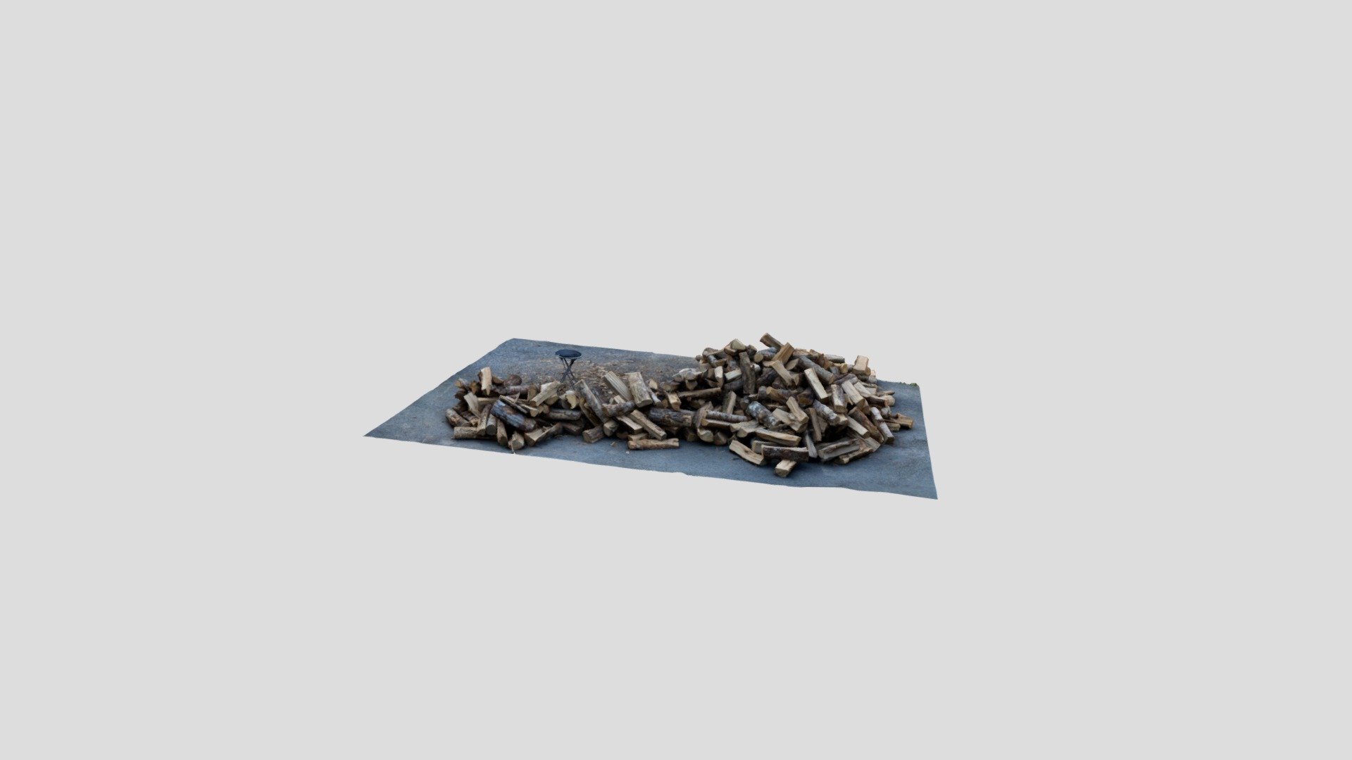 Firewood Pile with Stool