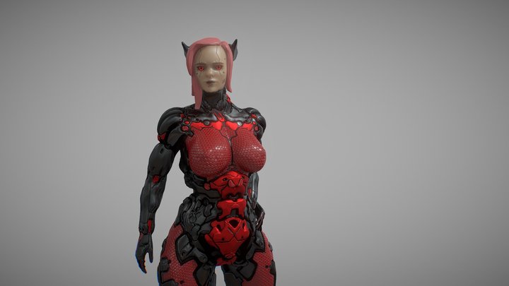 Cyber Girl 3D Model