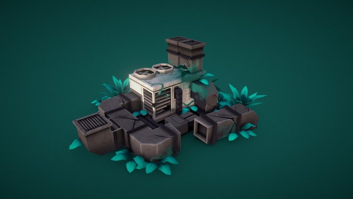 Lowpoly Ventilation System 3D Model