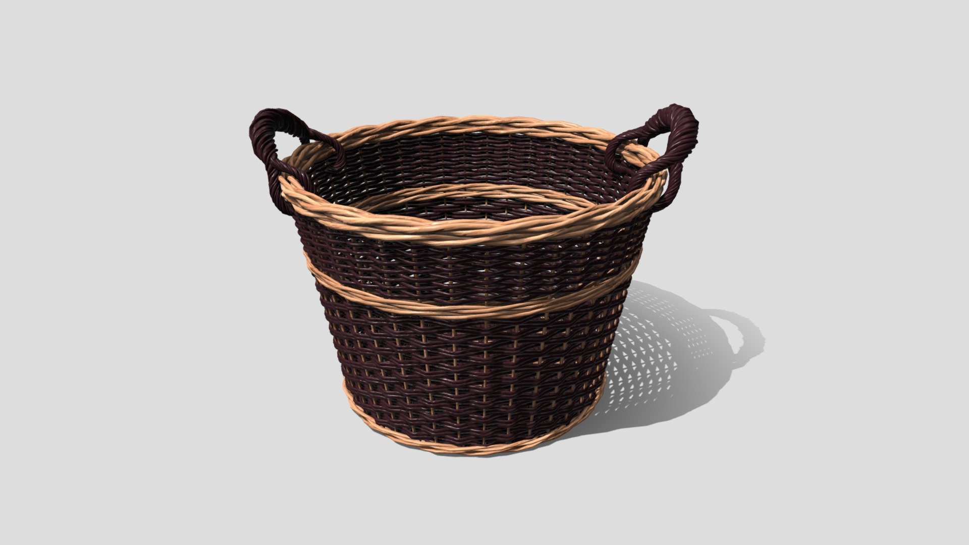 Round Wicker Basket 001 with Handles