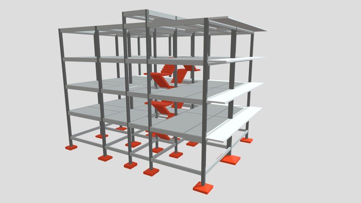 Projeto Estrutural - Edifício Pátio 3D Model