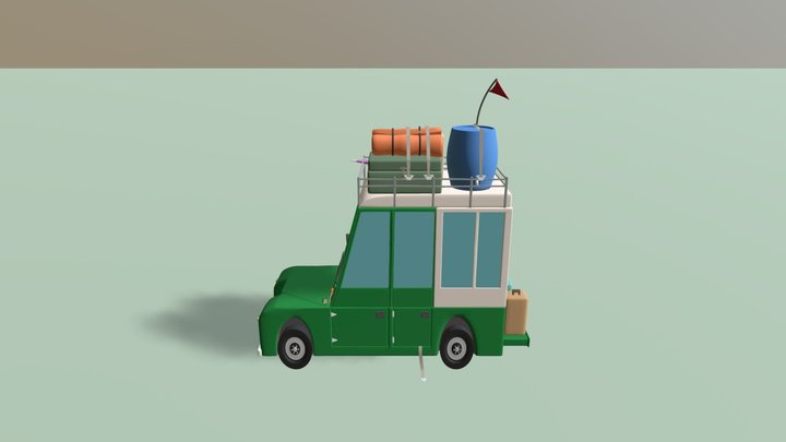 Final Green Land Rover 3D Model