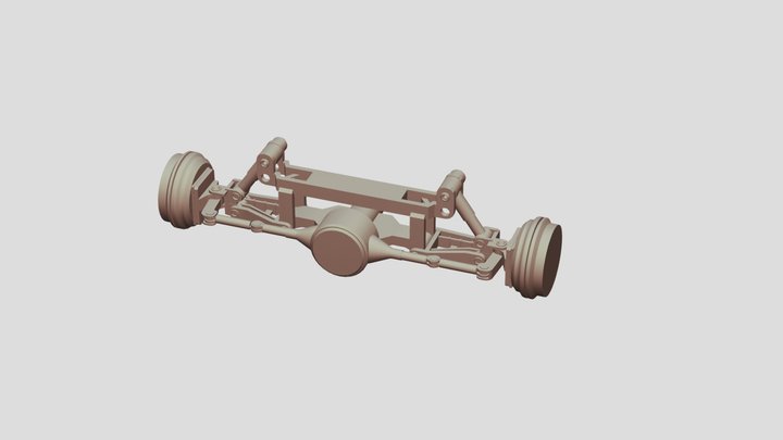 suspensión y eje delantero 3D Model