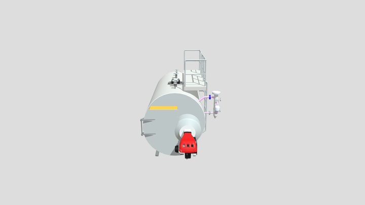 Lò dầu tải nhiệt đốt gas 3D Model