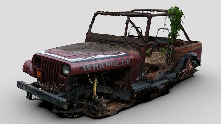 Burned Jeep (Raw Scan) 3D Model