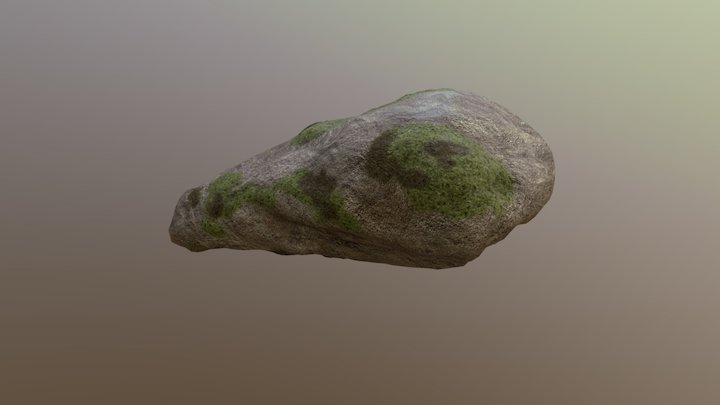 Rock With Moss 3D Model