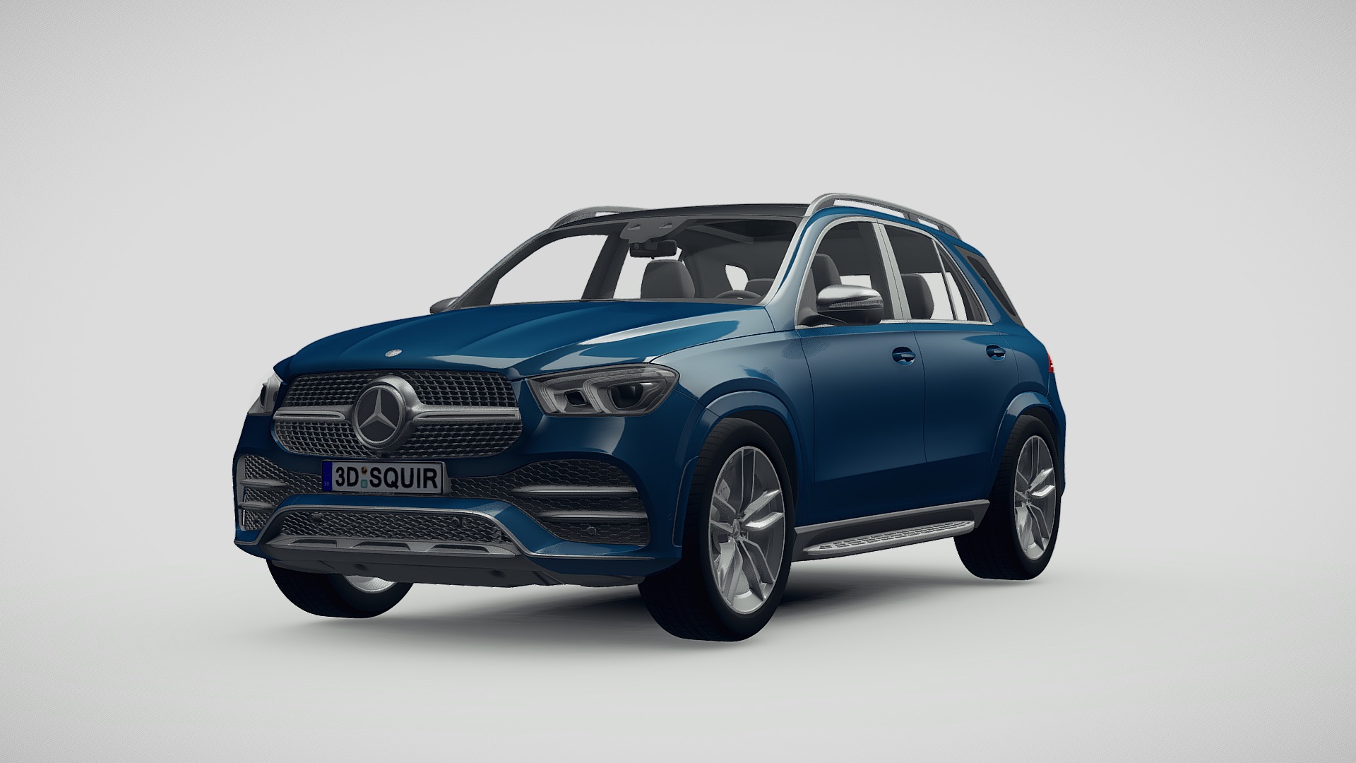 3D model Mercedes Benz GLE AMG 2020 - This is a 3D model of the Mercedes Benz GLE AMG 2020. The 3D model is about a blue car with a white background.