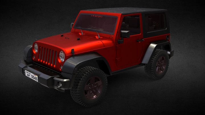 Indian Jeep Wrangler (With Interior) - Highpoly 3D Model