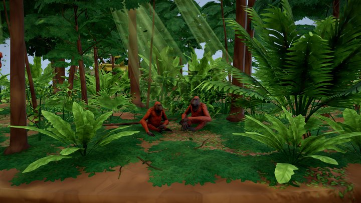 Borneo's deforestation carousel 3D Model