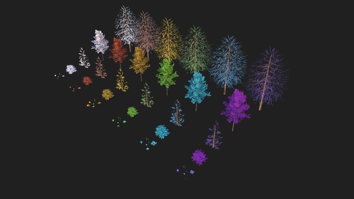 Mac - Nature Stylized Vegetation Set 3D Model