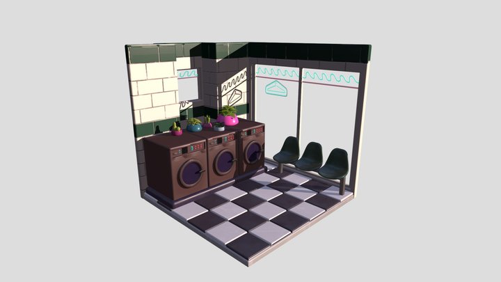 Isometric Laundromat 3D Model