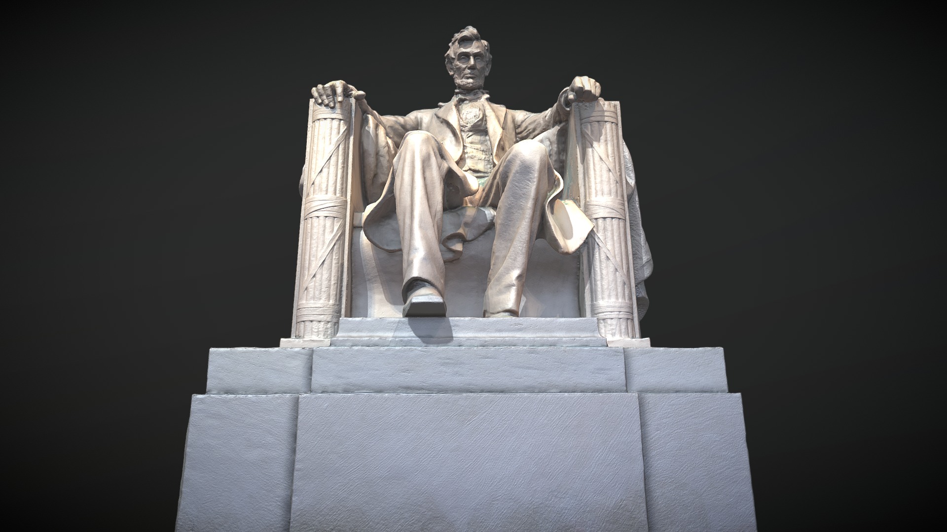3D model Lincoln Memorial – Washington, D.C. - This is a 3D model of the Lincoln Memorial - Washington, D.C.. The 3D model is about a statue of a person sitting on a stone pedestal with Lincoln Memorial in the background.