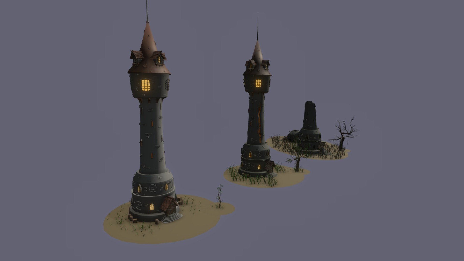 Wizard tower (new, old, ruined)
