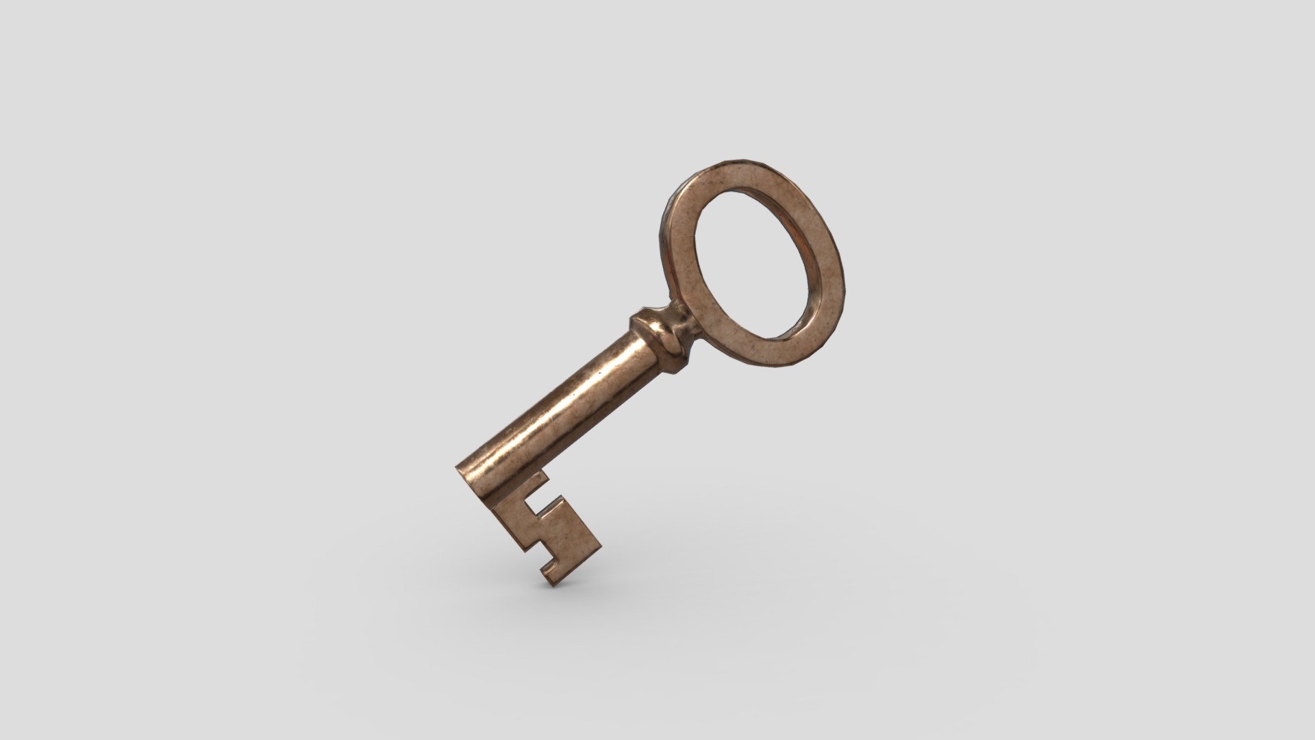 3D model Key 6 - This is a 3D model of the Key 6. The 3D model is about a metal key with a handle.