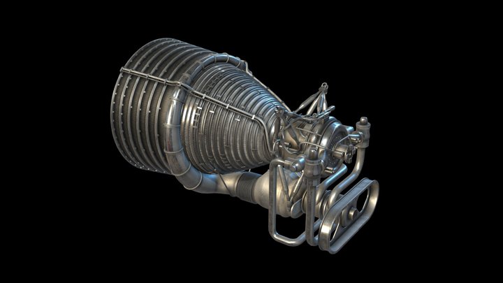 Rocket Engine - F1 Rocketdyne 3D Model