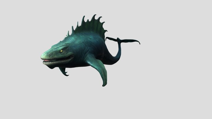 Giant Mutant Whale 3D Model