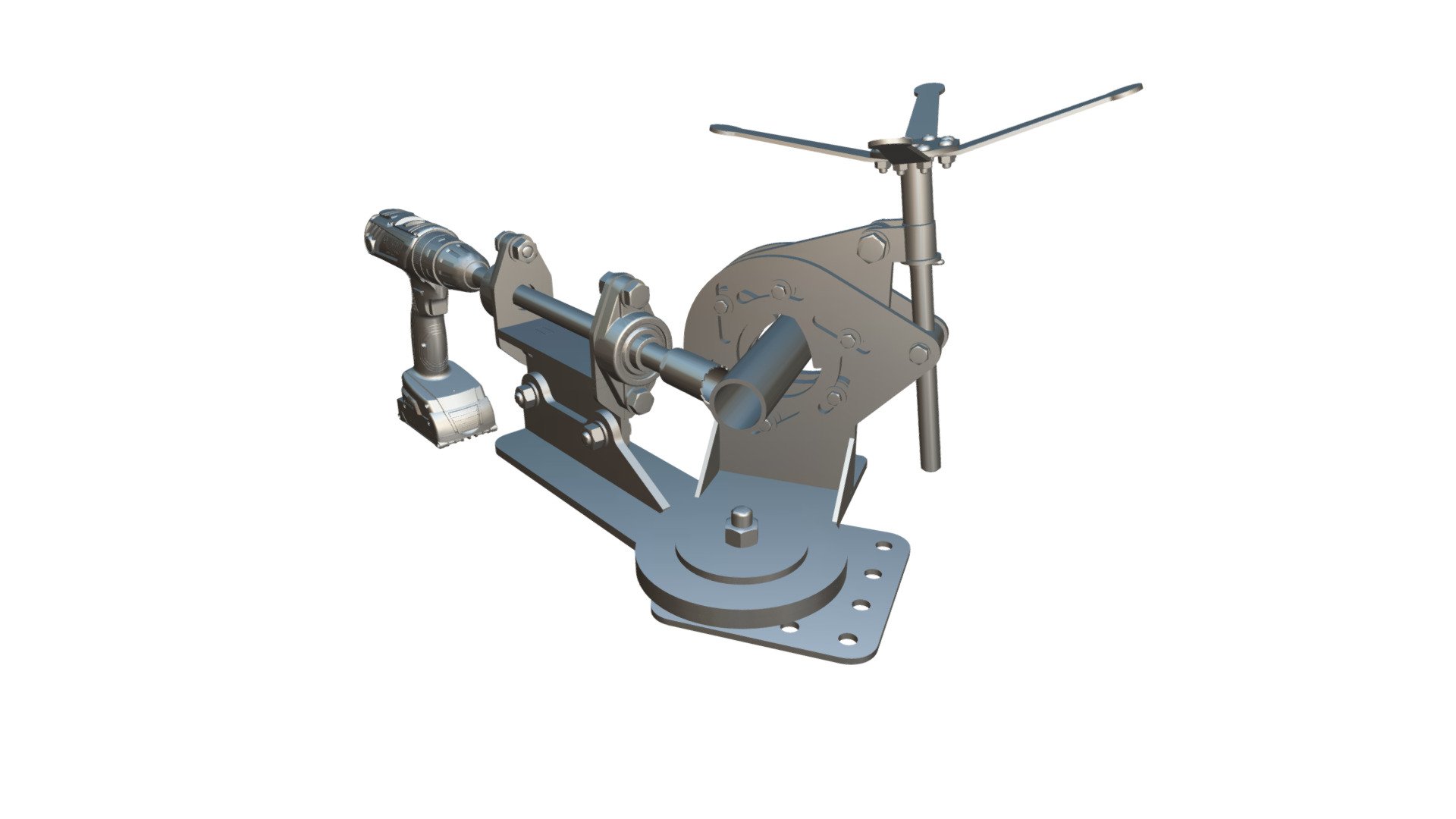 Device for removing saddles in pipes — Sketchfab embed 3D viewer